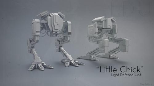 Little Chick Mech - High Poly preview image